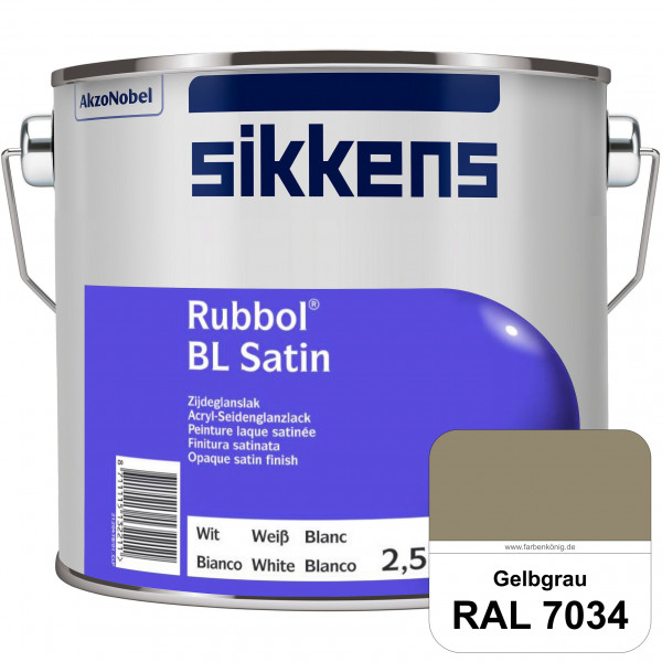 Rubbol BL Satin (RAL 7034 Gelbgrau) hochelastischer & seidenglänzender Lack (wasserbasiert) innen &