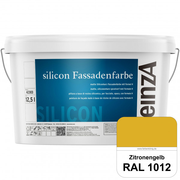 einzA silicon Fassadenfarbe (RAL 1012 Zitronengelb) Hochwertige Siliconharz-Fassadenfarbe