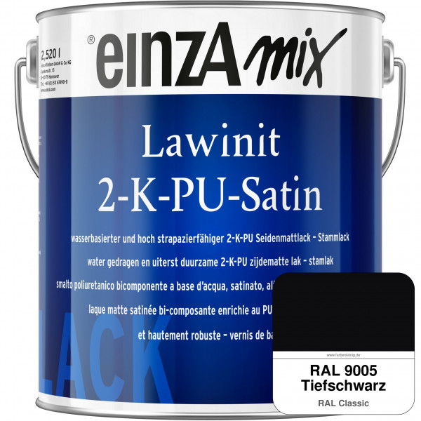 einzA Lawinit 2-K-PU Satin Stammlack (RAL 9005 Tiefschwarz)