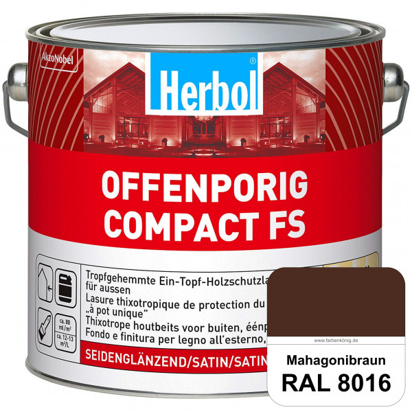 Offenporig Compact FS (RAL 8016 Mahagonibraun) Rationelle & thixotrope Ein-Topf-Holzlasur (außen)