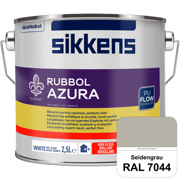 Rubbol Azura (RAL 7044 Seidengrau) hochglänzender Lack (löselmittelhaltig) innen & außen