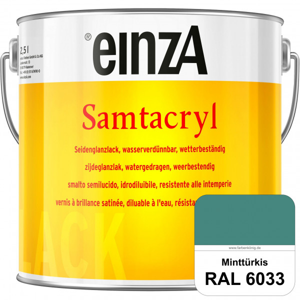 einzA Samtacryl (RAL 6033 Minttürkis) wetterbeständige seidenglänzende Acryl-PU-Lackfarbe