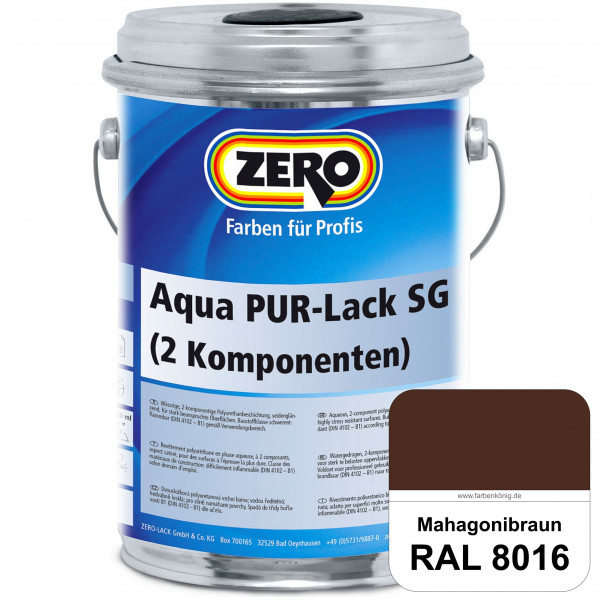 Aqua PUR-Lack SG inkl. Härter (RAL 8016 Mahagonibraun)