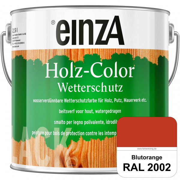 einzA Holz-Color (RAL 2002 Blutorange) Wetterschutzfarbe für außen