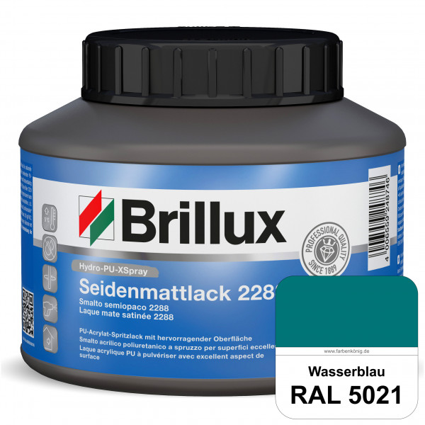 Hydro-PU-XSpray Seidenmattlack 2288 (RAL 5021 Wasserblau) hochwertiger Lack speziell für das XVLP-Sp