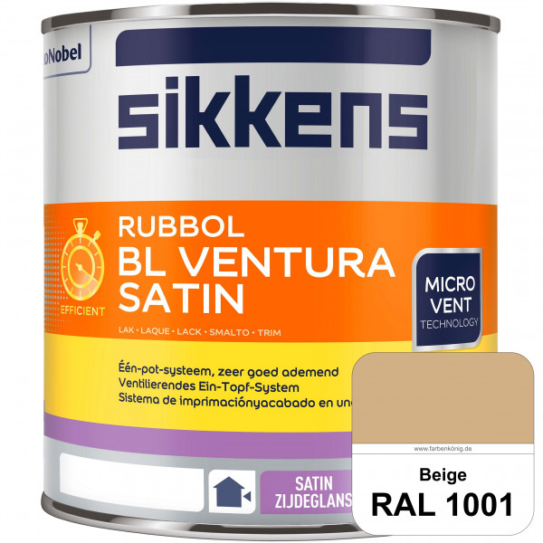 Rubbol BL Ventura Satin (RAL 1001 Beige) Seidenglanzlack (wasserbasiert) Fenster außen