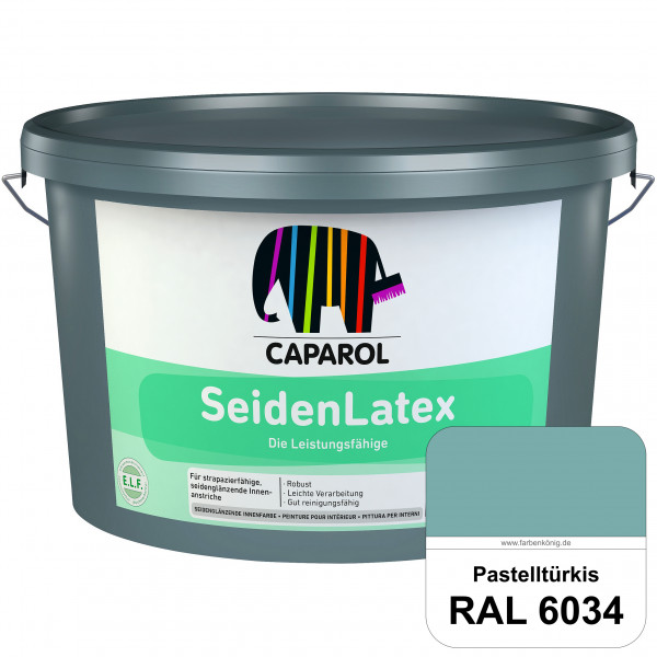 SeidenLatex ELF (RAL 6034 Pastelltürkis) strapazierfähige, scheuerbeständige und seidenmatte Latexfa
