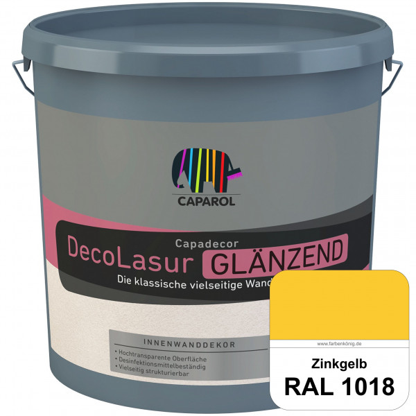 Capadecor DecoLasur Glänzend (RAL 1018 Zinkgelb) Glänzende Lasurfarbe auf Dispersionsbasis (innen)