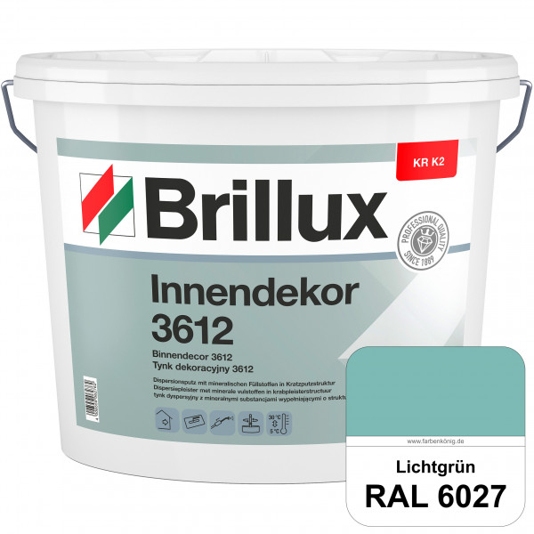 Innendekor ELF KR-K2 3612 (RAL 6027 Lichtgrün) Kratzputz nach zur Erzielung dekorativer und strapazi