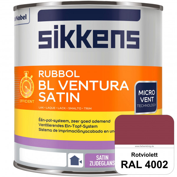 Rubbol BL Ventura Satin (RAL 4002 Rotviolett) Seidenglanzlack (wasserbasiert) Fenster außen