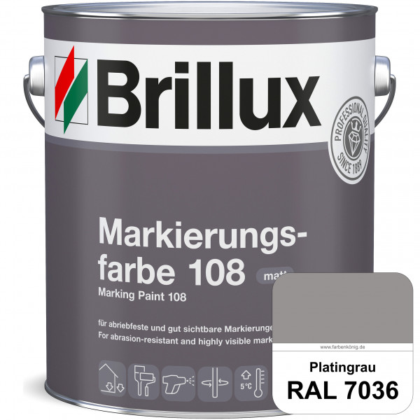 Markierungsfarbe 108 (RAL 7036 Platingrau) Markierungsfarbe für Asphalt, Betonböden, Zementestrichen