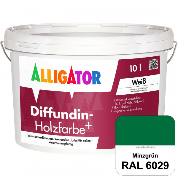 Diffundin-Holzfarbe+ (RAL 6029 Minzgrün)