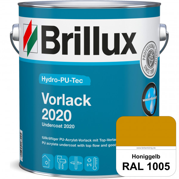 Hydro-PU-Tec Vorlack 2020 (RAL 1005 Honiggelb) hochwertiger Vorlack für grundierte bzw. gespachtelte