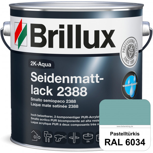 2K-Aqua Seidenmattlack 2388 (RAL 6034 Pastelltürkis) mechanisch und chemisch hoch belastbar für auße