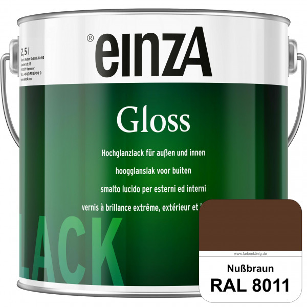 einzA Gloss (RAL 8011 Nussbraun) Hochwertiger Alkydharzlack in Premium-Qualität, hochglänzend.
