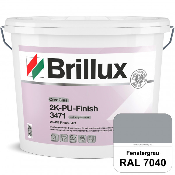 CreaGlas 2K-PU-Finish 3471 (RAL 7040 Fenstergrau) seidenglänzende 2K-Beschichtung für extrem robuste