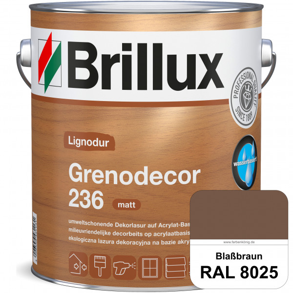 Grenodecor 236 (RAL 8025 Blassbraun) Umwelt- und gesundheitsschonende, diffusionsfähige Dekorlasur m