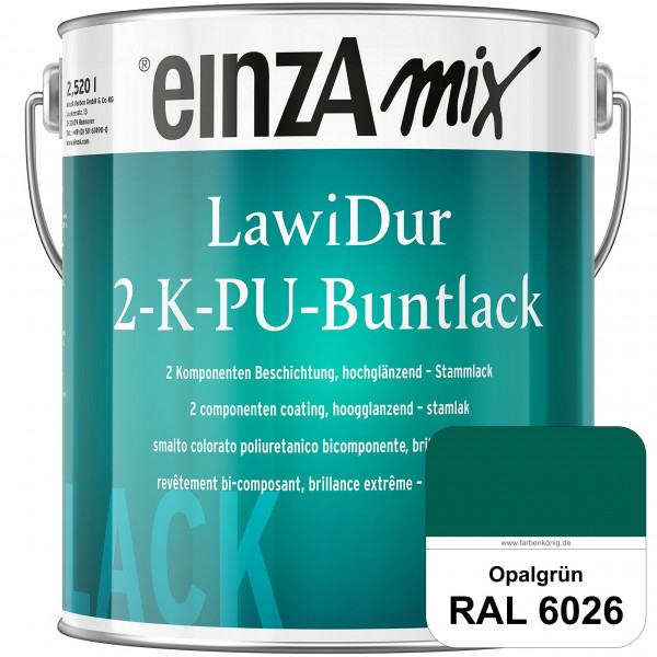 einzA LawiDur 2-K-PU-Buntlack - Hochglanz (RAL 6026 Opalgrün)