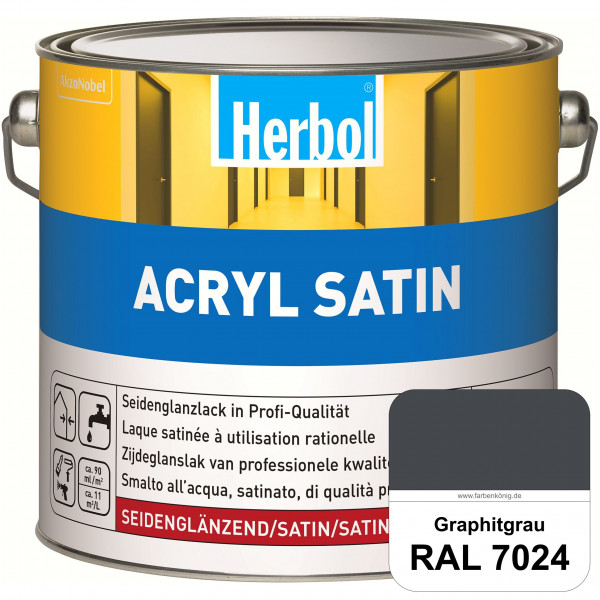 Acryl Satin (RAL 7024 Graphitgrau) wasserverdünnbarer seidenglänzender Lack (Innen & Außen)