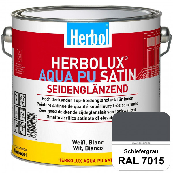 Herbolux Aqua PU Satin (RAL 7015 Schiefergrau) Wasserverdünnbarer Top-PU-Seidenglanzlack (Innen)