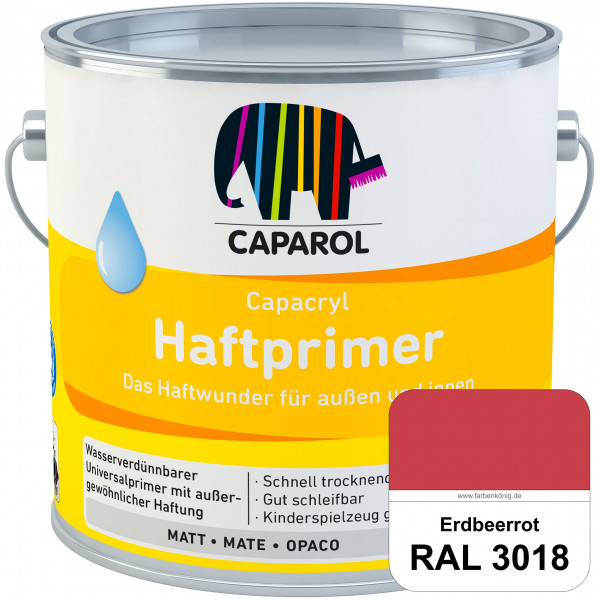 Capacryl Haftprimer (RAL 3018 Erdbeerrot) Grundierungen Holz, Zink, Hart-PVC, Aluminium, Kupfer (inn