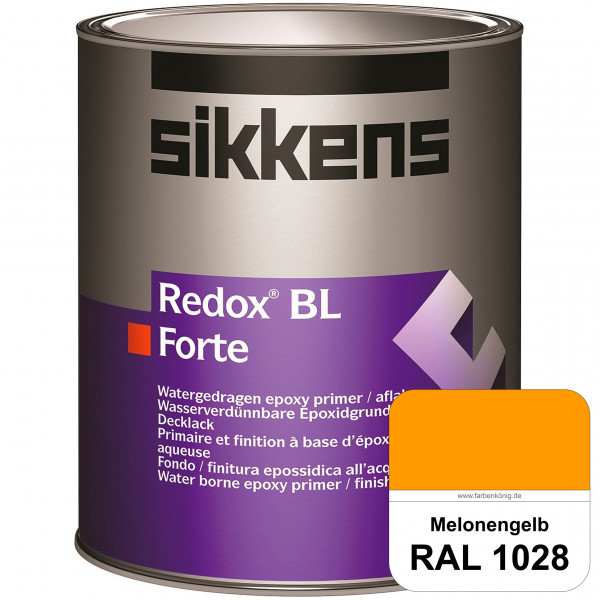 Redox BL Forte (RAL 1028 Melonengelb) seidenmatte & wasserbasierte 2-K-Epoxidharzlack (innen)
