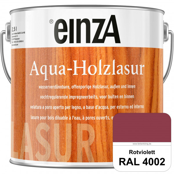 einzA Aqua-Holzlasur (RAL 4002 Rotviolett) wasserverdünnbare offenporige Holzlasur für Holzbauteile