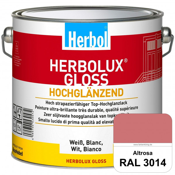Herbolux Gloss (RAL 3014 Altrosa) strapazierfähiger Top-Hochglanzlack (lösemittelhaltig) für innen &