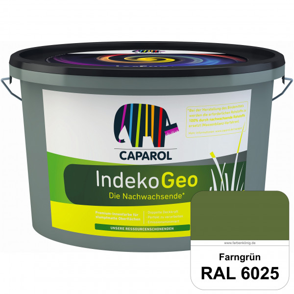 IndekoGeo (RAL 6025 Farngrün) Ressourcenschonende Premium Innenfarbe für stumpfmatte Oberflächen