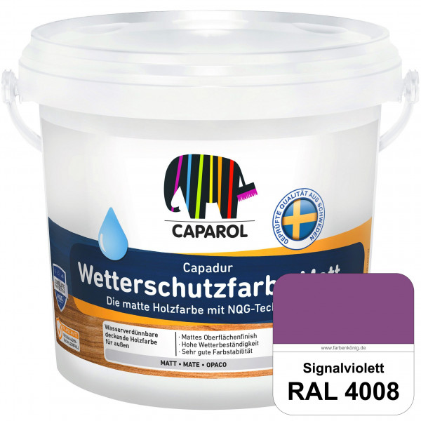 Capadur Wetterschutzfarbe Matt (RAL 4008 Signalviolett) matte Holzfarbe mit NQG-Technologie für auße