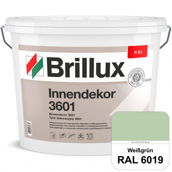 Innendekor ELF R K2 3601 (RAL 6019 Weißgrün) Rillenputz zur Erzielung dekorativer und strapazierfähi
