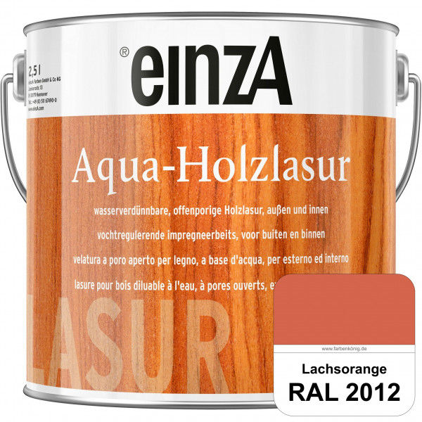 einzA Aqua-Holzlasur (RAL 2012 Lachsorange) wasserverdünnbare offenporige Holzlasur für Holzbauteile
