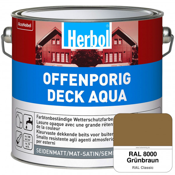 Offenporig-Deck Aqua (RAL 8000 Grünbraun)