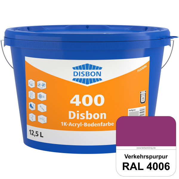 Disbon 400 1K-Acryl-Bodenfarbe (RAL 4006 Verkehrspurpur) Dispersionsbeschichtung für mineralische Bo