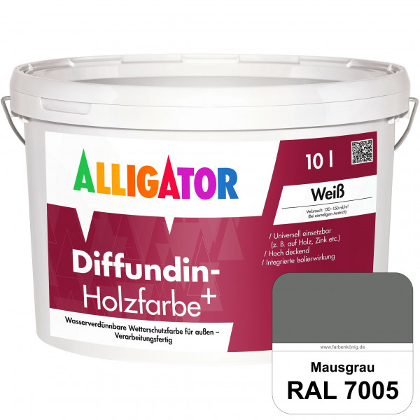 Diffundin-Holzfarbe+ (RAL 7005 Mausgrau)