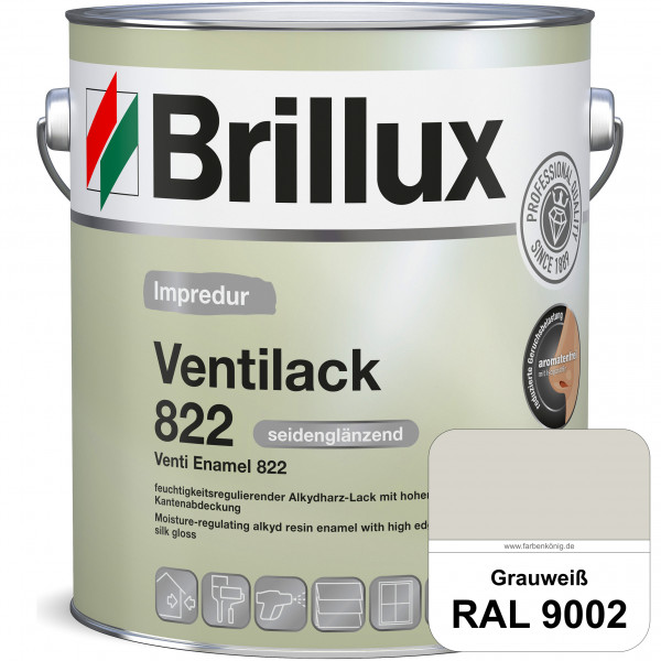 Impredur Ventilack 822 (RAL 9002 Grauweiß) Seidenglanzlack (lösemittelhaltig) Fenster & Türen innen