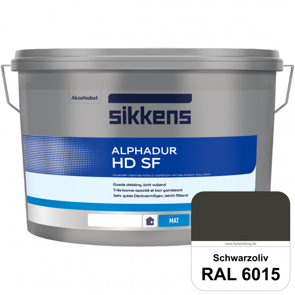 Alphadur HD SF (RAL 6015 Schwarzoliv) matte hochdeckende waschbeständige Innenwandfarbe