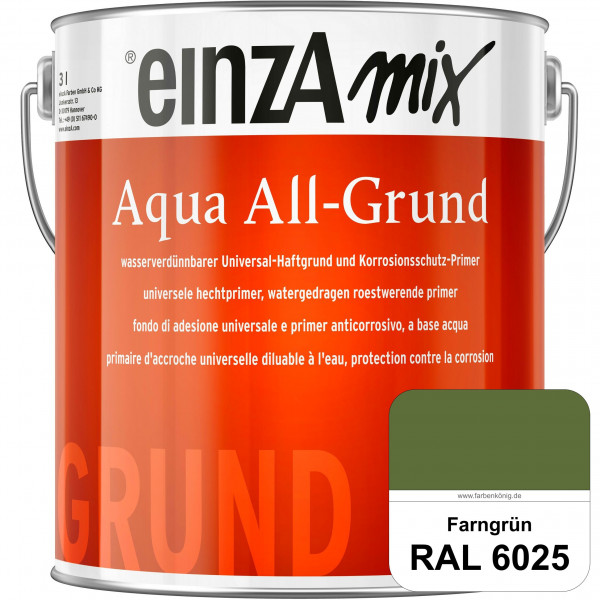 einzA Aqua All-Grund (RAL 6025 Farngrün) Wasserverdünnbarer Haftgrund & Korrosionsschutz-Primer