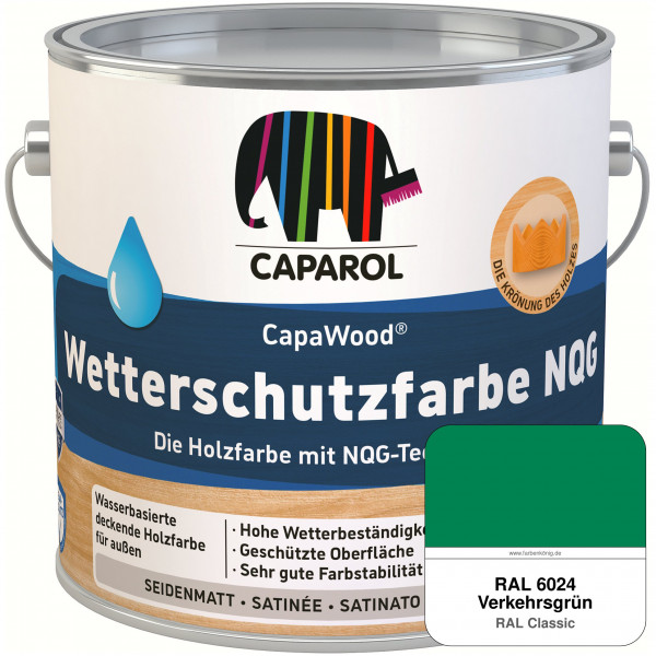 CapaWood® Wetterschutzfarbe NQG (RAL 6024 Verkehrsgrün) - ersetzt Capadur Wetterschutzfarbe NQG