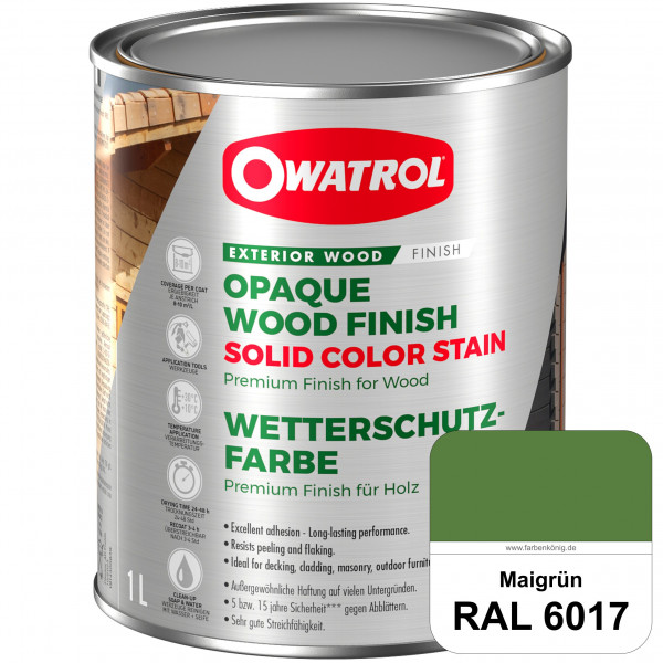 Solid Color Stain (RAL 6017 Maigrün) deckende und matte Wetterschutzfarbe außen