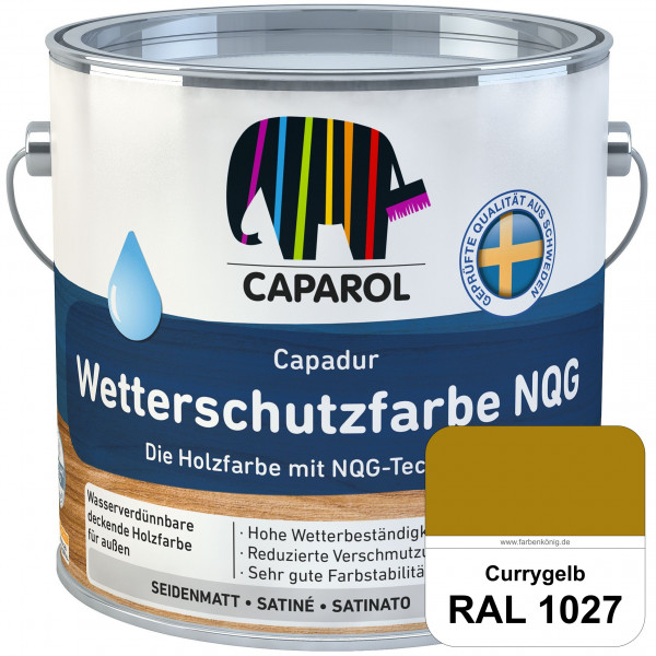 Capadur Wetterschutzfarbe NQG (RAL 1027 Currygelb) Holzfarbe mit NQG-Technologie wasserbasiert für a