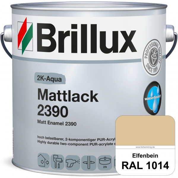2K-Aqua Mattlack 2390 (RAL 1014 Elfenbein) mechanisch und chemisch hoch belastbar für außen & innen