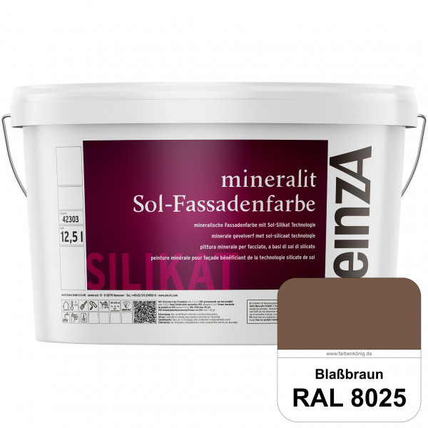 einzA mineralit Sol Fassadenfarbe (RAL 8025 Blassbraun) mineralische Fassadenfarbe mit Sol-Silikat T