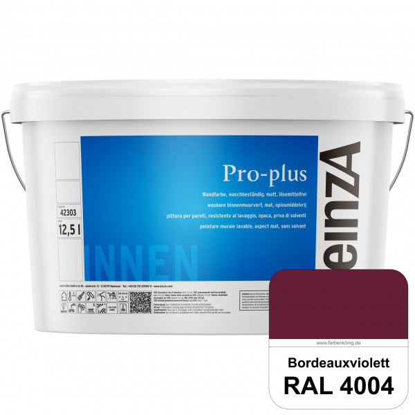 einzA Pro-plus (RAL 4004 Bordeauxviolett) Lösemittelfreie waschbeständige Kunststoff-Dispersionsfarb