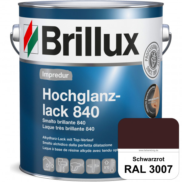 Impredur Hochglanzlack 840 (RAL 3007 Schwarzrot) für Holz- und Metallflächen (löselmittelhaltig) inn
