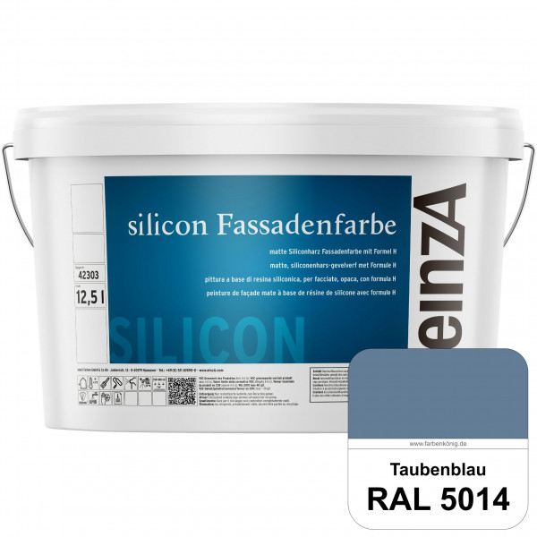 einzA silicon Fassadenfarbe (RAL 5014 Taubenblau) Hochwertige Siliconharz-Fassadenfarbe