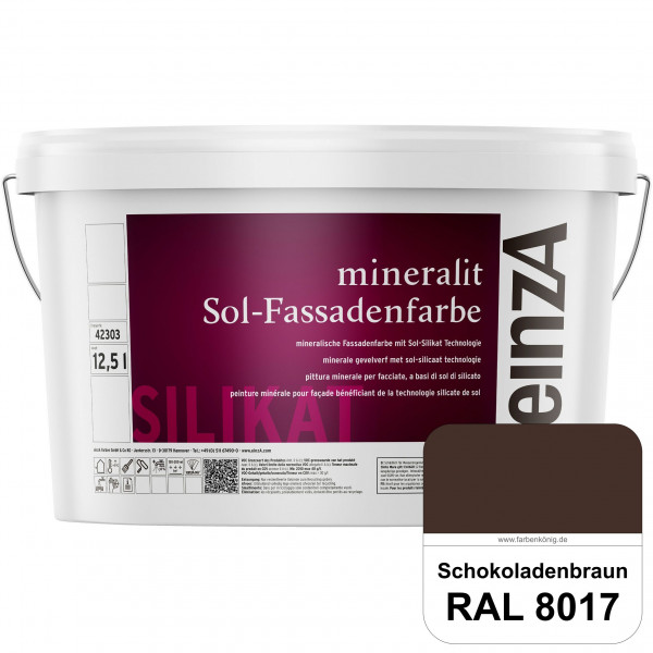 einzA mineralit Sol Fassadenfarbe (RAL 8017 Schokoladenbraun) mineralische Fassadenfarbe mit Sol-Sil