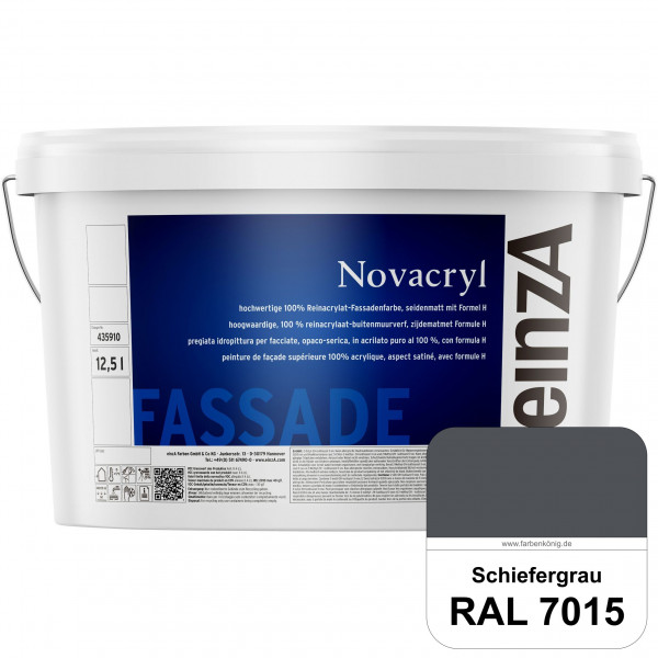 einzA Novacryl (RAL 7015 Schiefergrau) Reinacrylat-Fassadenfarbe, seidenmatt