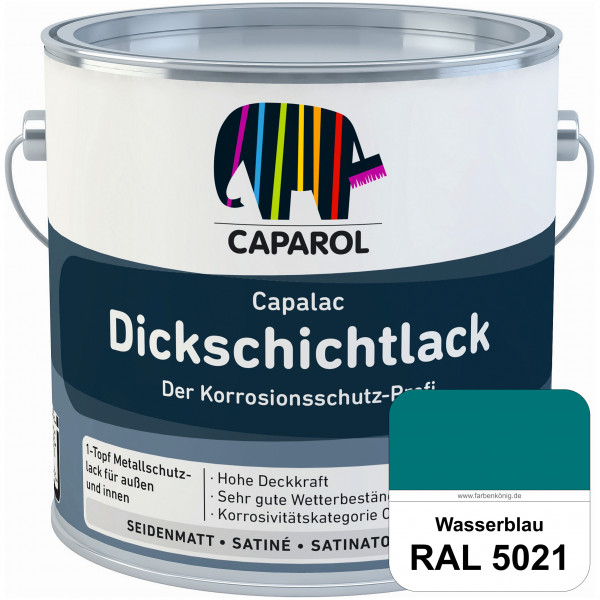 Capalac Dickschichtlack (RAL 5021 Wasserblau) 1-Topf Metallschutzlack (löselmittelhaltig) innen & au