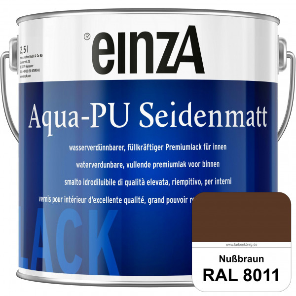 einzA Aqua-PU seidenmatt (RAL 8011 Nussbraun) wasserverdünnbarer Premiumlack für innen